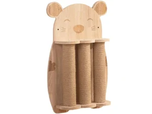 2Style Wood Wall-Mounted Natural Sisal Rope Cat Scratching Claw Grinding Pet Toy