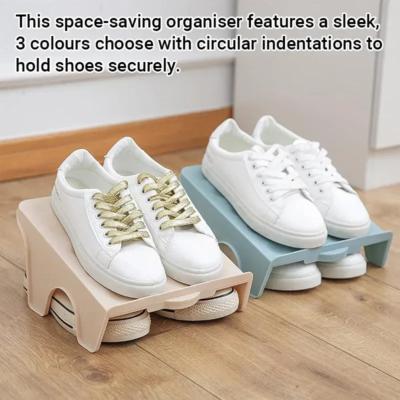 5pcs Double Layer Shoe Rack Simple Storage Organizer Space Saving Shoe Holder