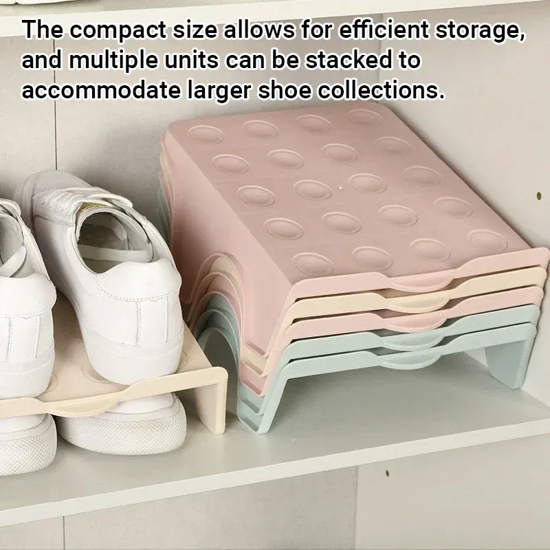 5pcs Double Layer Shoe Rack Simple Storage Organizer Space Saving Shoe Holder