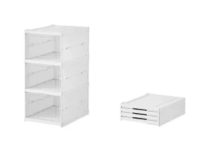 Easy Assemble Shoe Box Foldable Rack 3/6 Layers Storage Transparent Drawers
