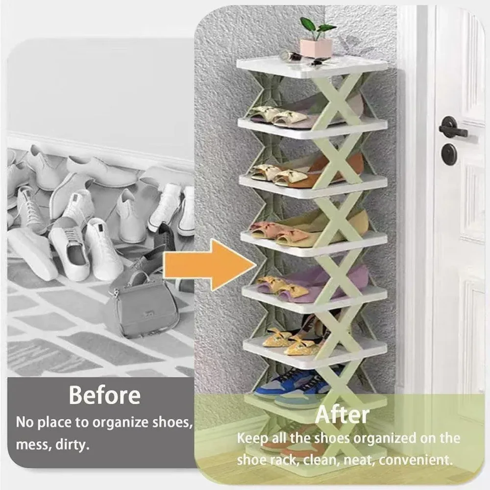 Simple Shoe Rack Home Use Space Saving Clip Storage Organizer Cabinet Stand