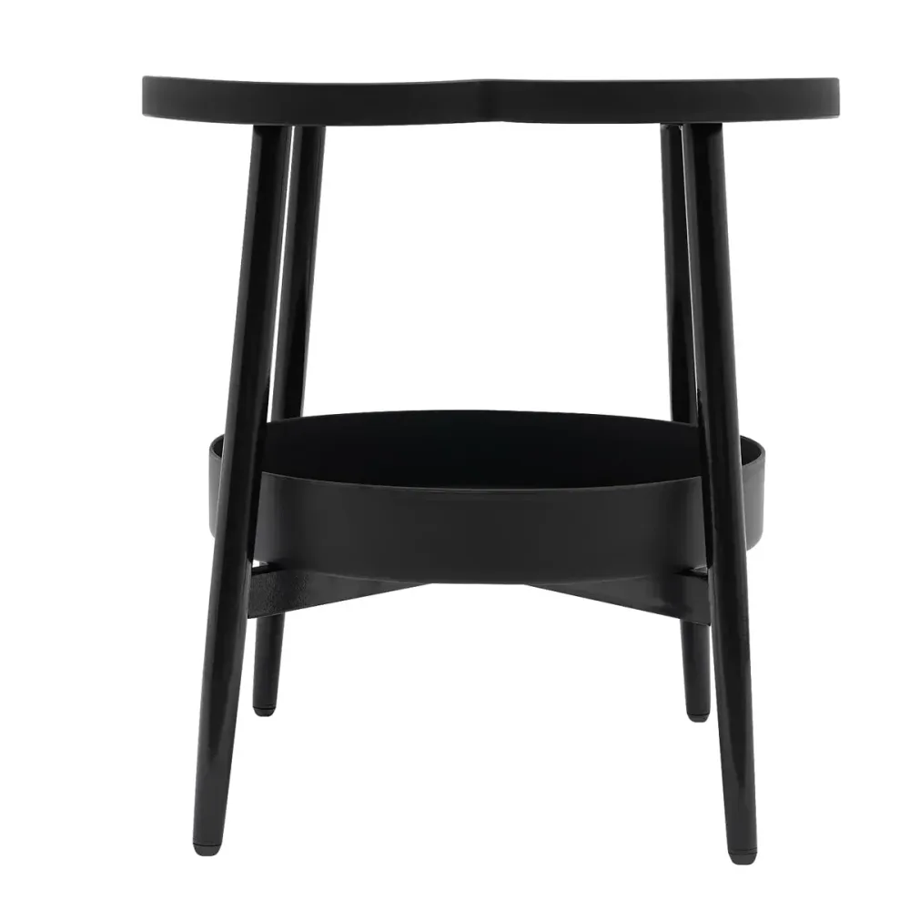 Trendy Black Round Coffee Side Table Modern Minimalist End Table for Living Room
