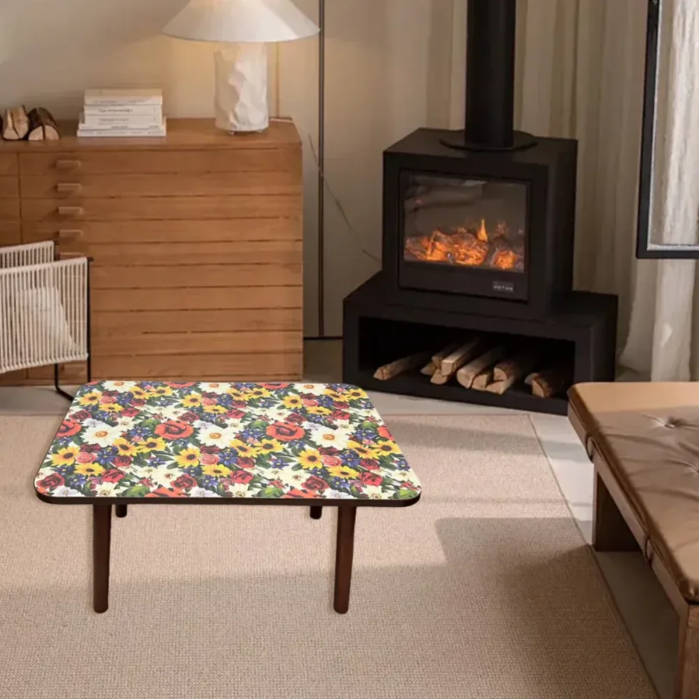 Mandala Style Side Table Small Flower Table Universal Type Durable Space-Saving