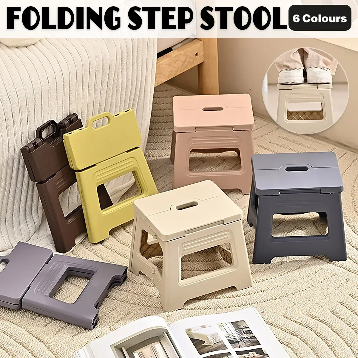 Portable Outdoor Plastic Folding Stool Lightweight Foldable For Camping Picnic