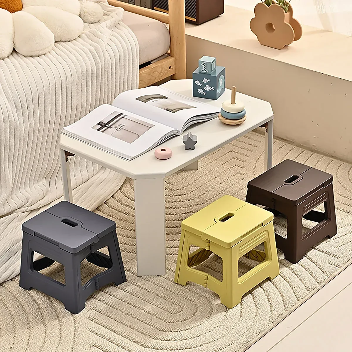 Portable Outdoor Plastic Folding Stool Lightweight Foldable For Camping Picnic