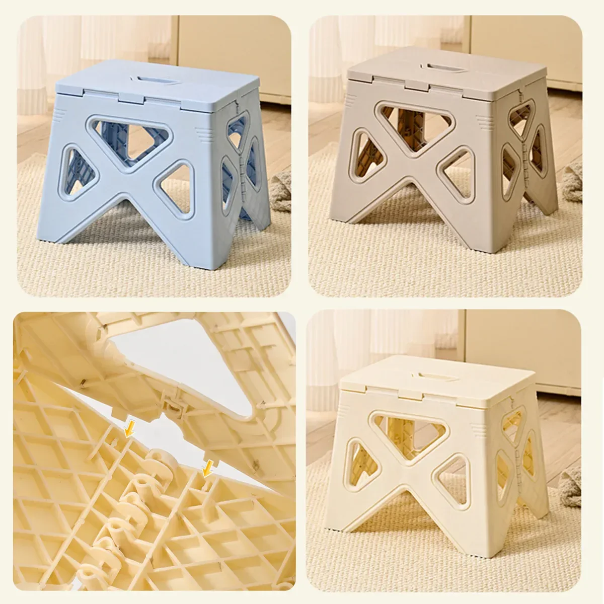 Portable Folding Plastic Stool Lightweight Step Chair for Outdoor Camping or