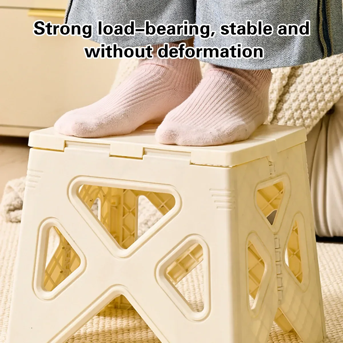 Portable Folding Plastic Stool Lightweight Step Chair for Outdoor Camping or