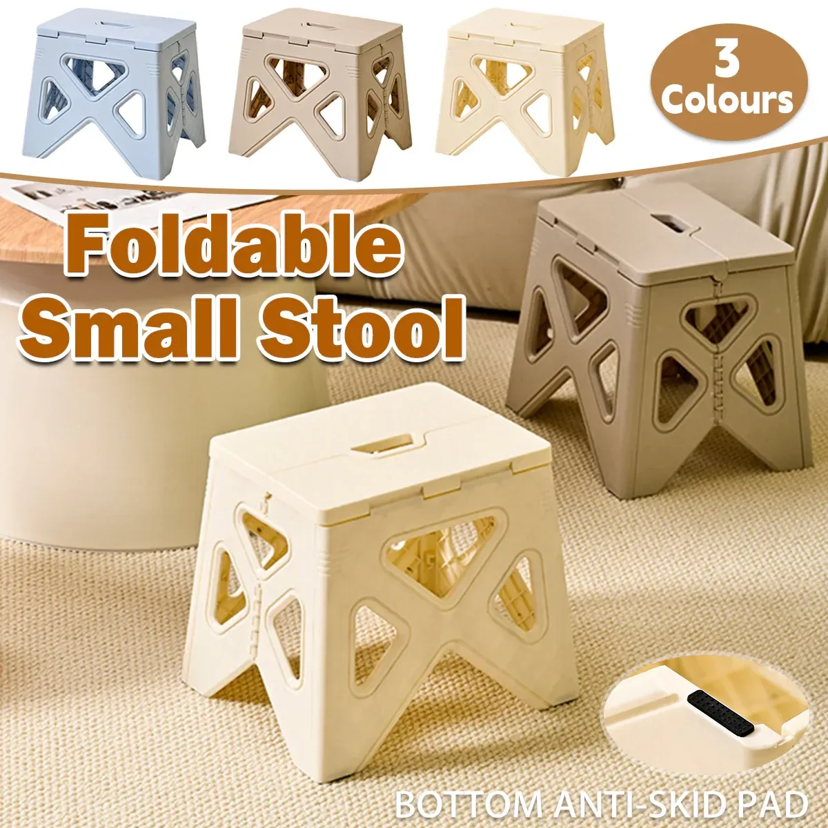 Portable Folding Plastic Stool Lightweight Step Chair for Outdoor Camping or