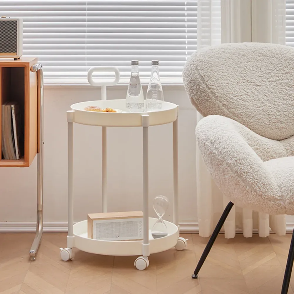 Cream Style Home Coffee Table Movable Creative Sofa Side Table Bedside Table