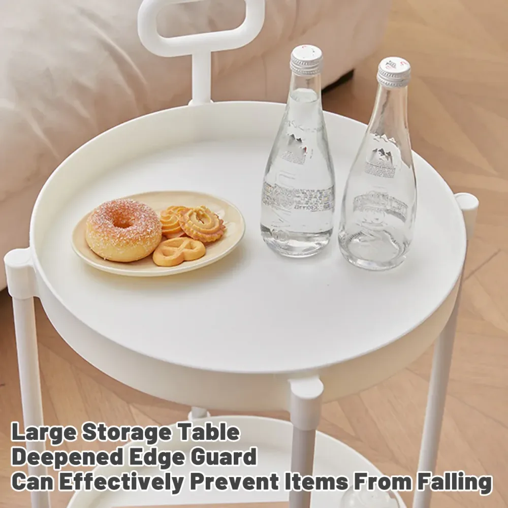 Cream Style Home Coffee Table Movable Creative Sofa Side Table Bedside Table