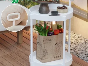 Cream Style Home Coffee Table Movable Creative Sofa Side Table Bedside Table