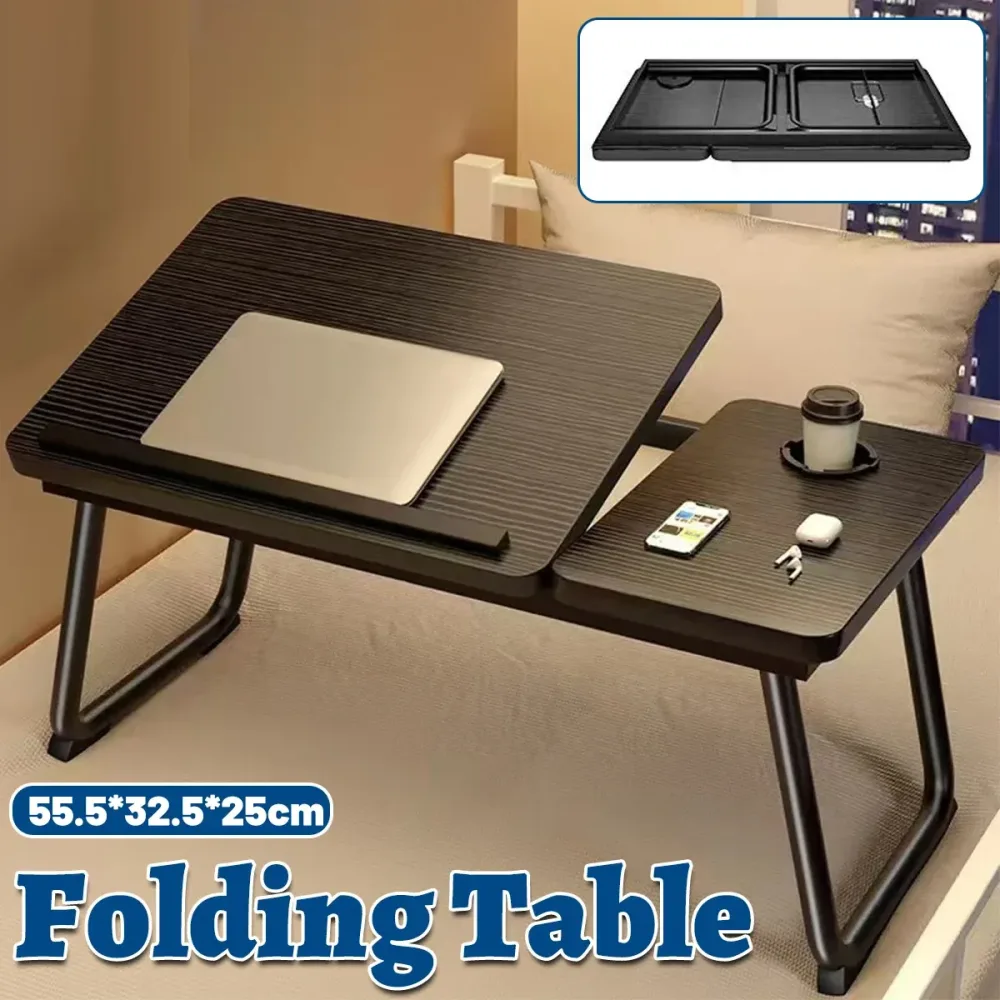 Bedside Table with Adjustable Height Folding Desktop Sturdy Space Saving Durable