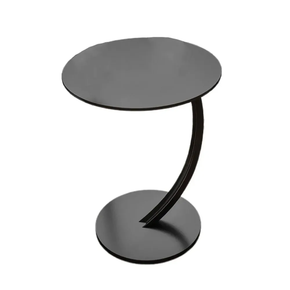 C Shaped Snack Side Table for Sofa Couch Small End Table for Living Room Bedroom