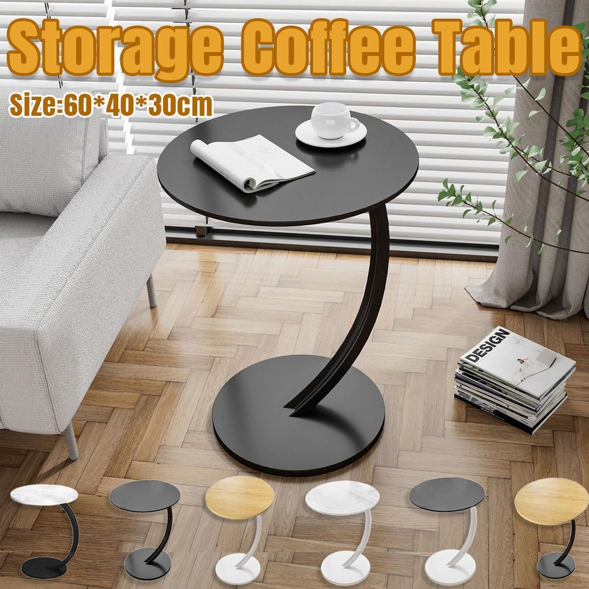 C Shaped Snack Side Table for Sofa Couch Small End Table for Living Room Bedroom