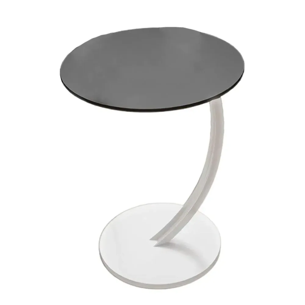 C Shaped Snack Side Table for Sofa Couch Small End Table for Living Room Bedroom