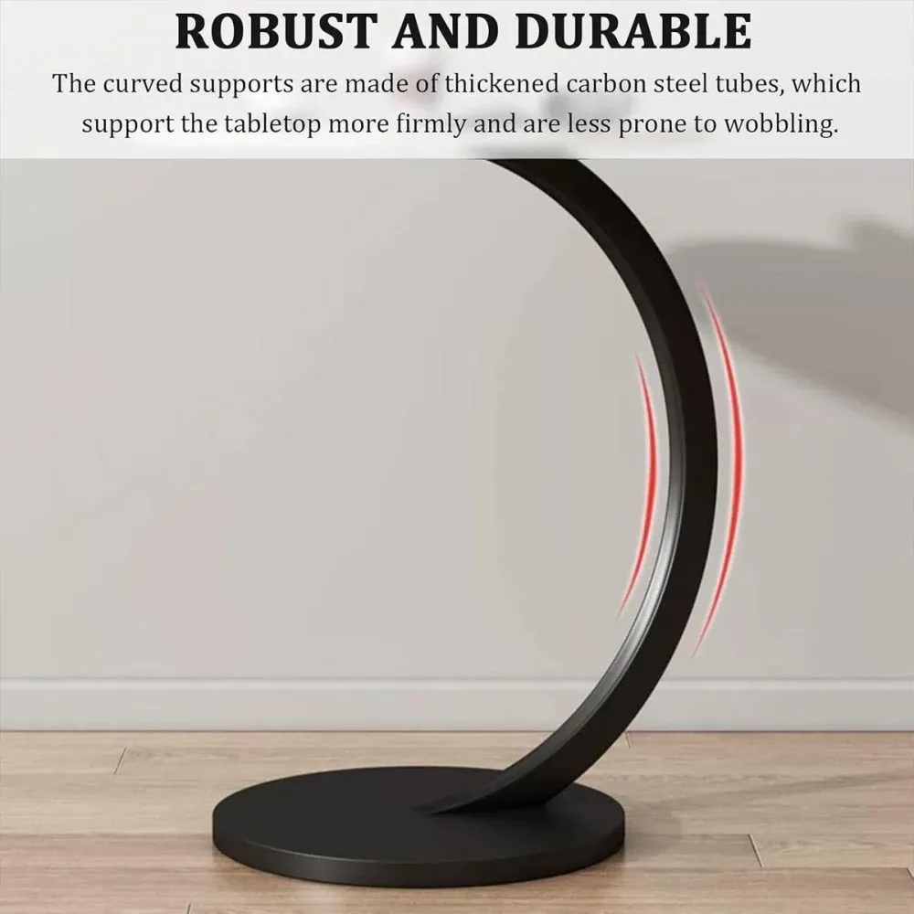 C Shaped Snack Side Table for Sofa Couch Small End Table for Living Room Bedroom