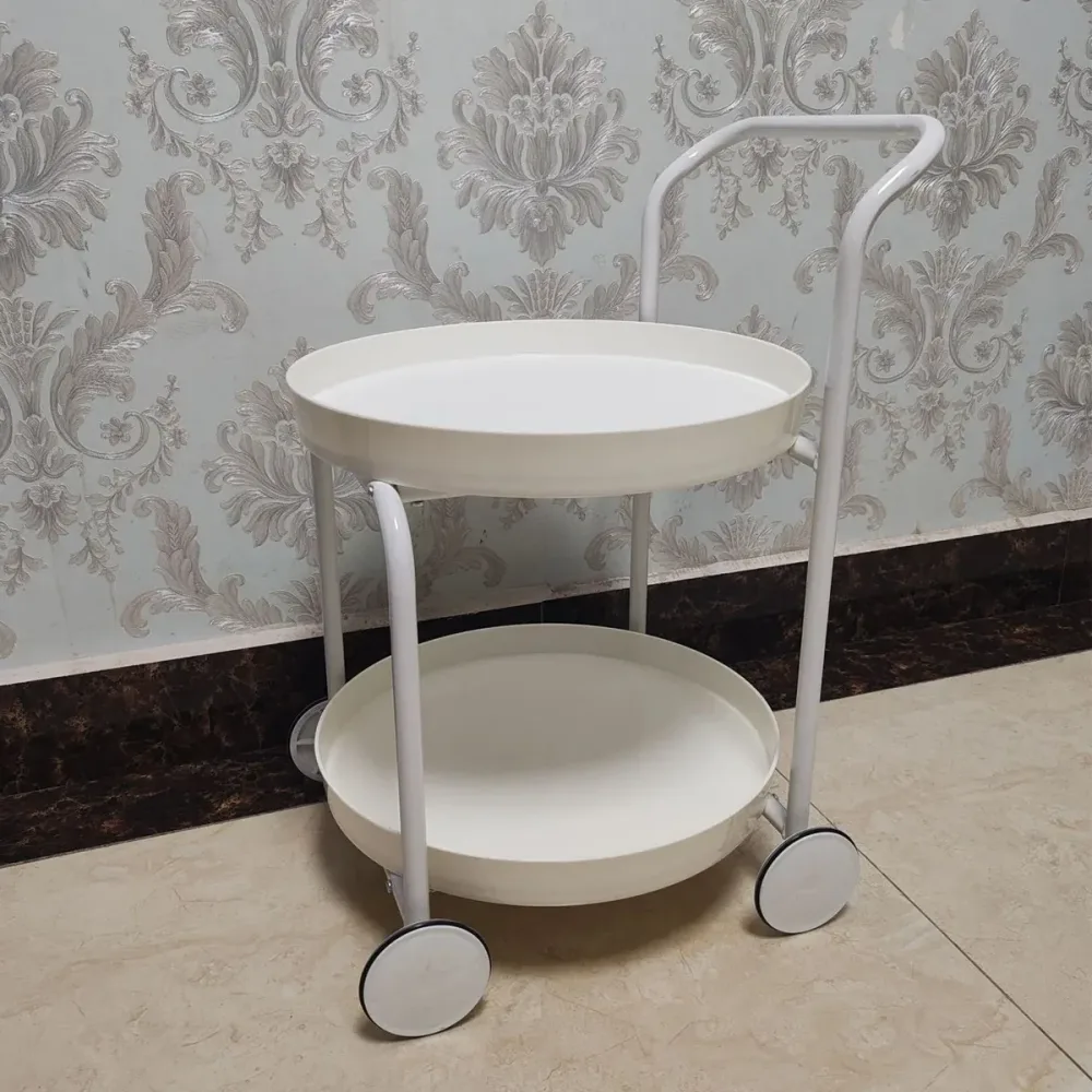 Movable Side Tea Table Armrest Double-Layer Storage For Family Sofa Cart Shelf