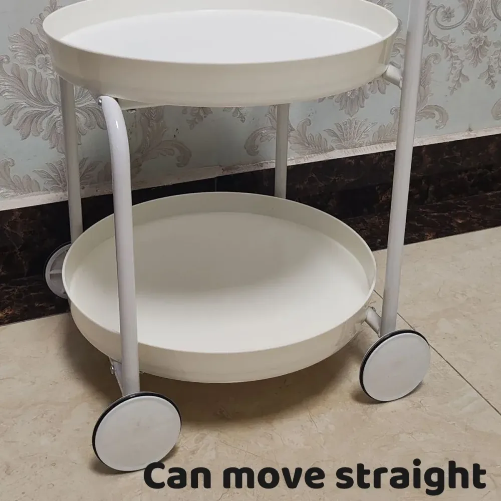 Movable Side Tea Table Armrest Double-Layer Storage For Family Sofa Cart Shelf