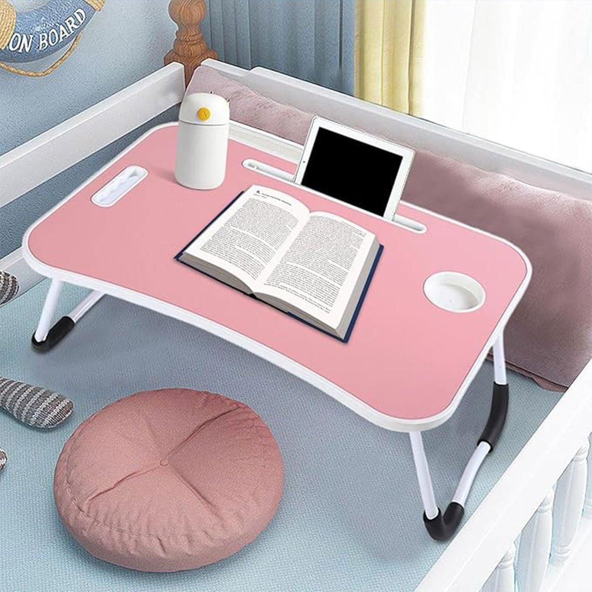 Laptop Bed Table Foldable Lap Standing Desk w/ Cup Slot for Indoor Picnic Tray