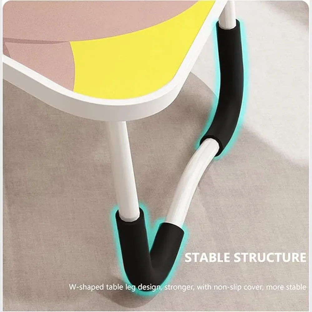 Laptop Bed Table Foldable Lap Standing Desk w/ Cup Slot for Indoor Picnic Tray