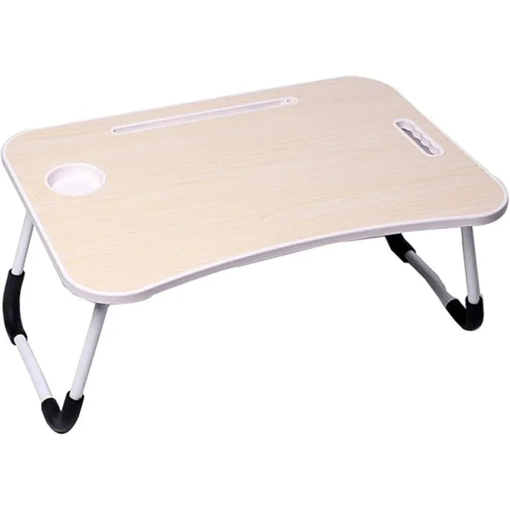 Laptop Bed Table Foldable Lap Standing Desk w/ Cup Slot for Indoor Picnic Tray