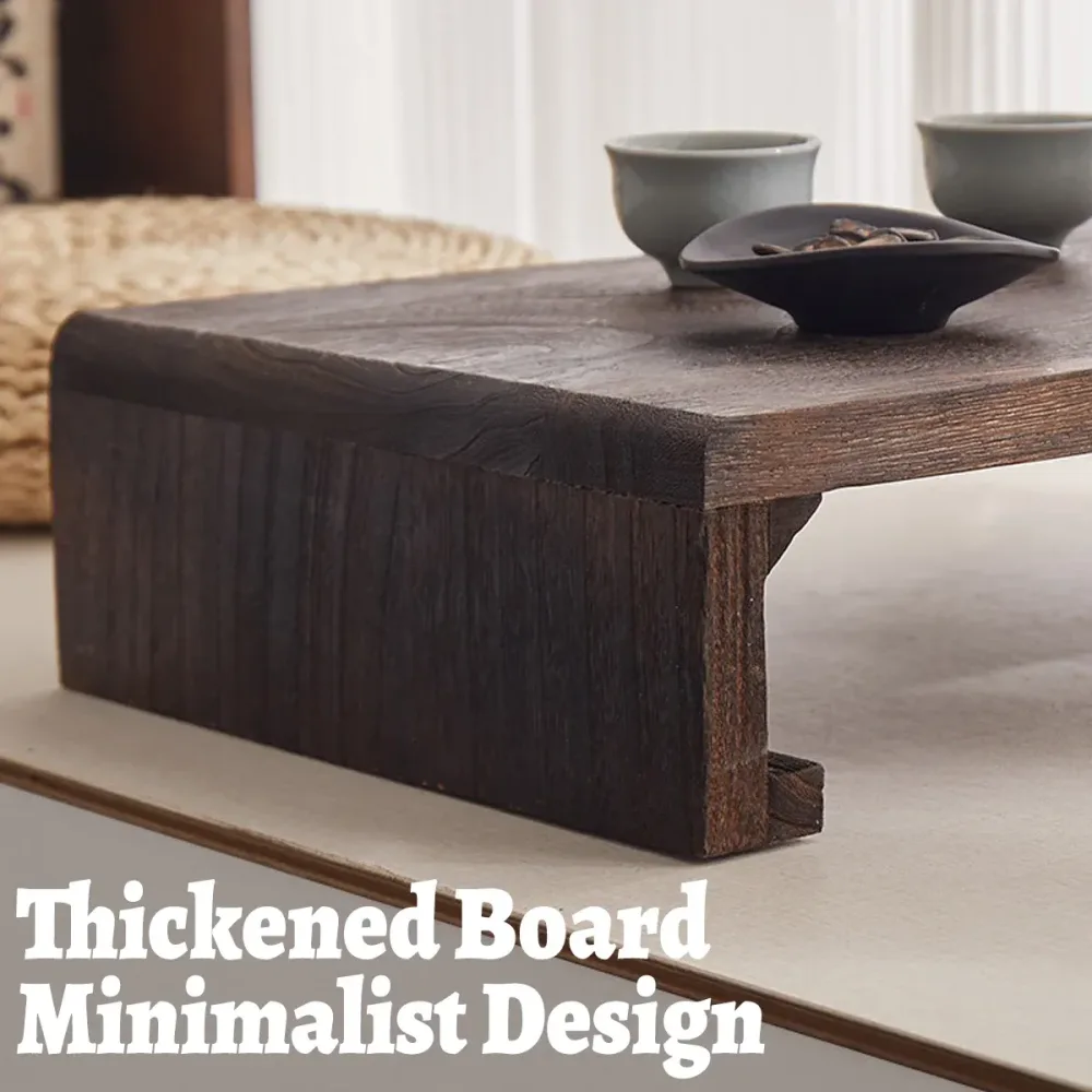 Solid Wood Low Table Balcony Window Sill Coffee Sturdy For Outdoor Indoor Use