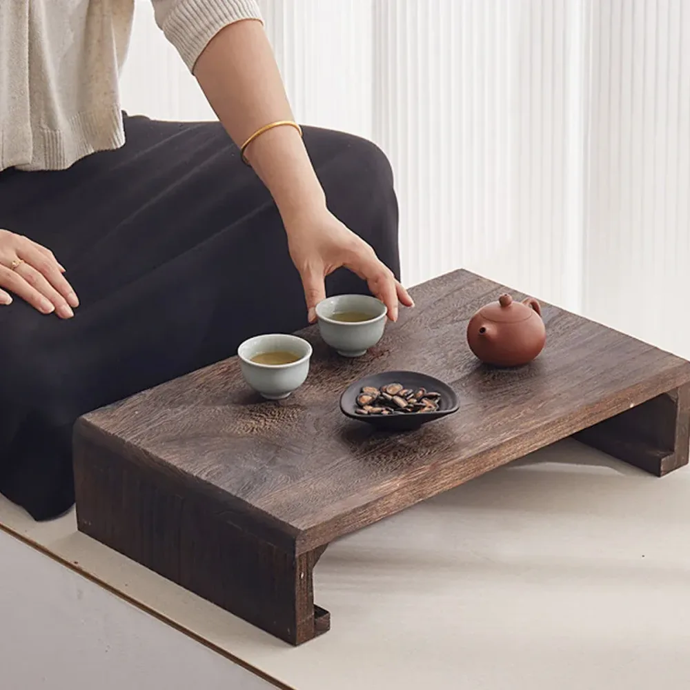 Solid Wood Low Table Balcony Window Sill Coffee Sturdy For Outdoor Indoor Use