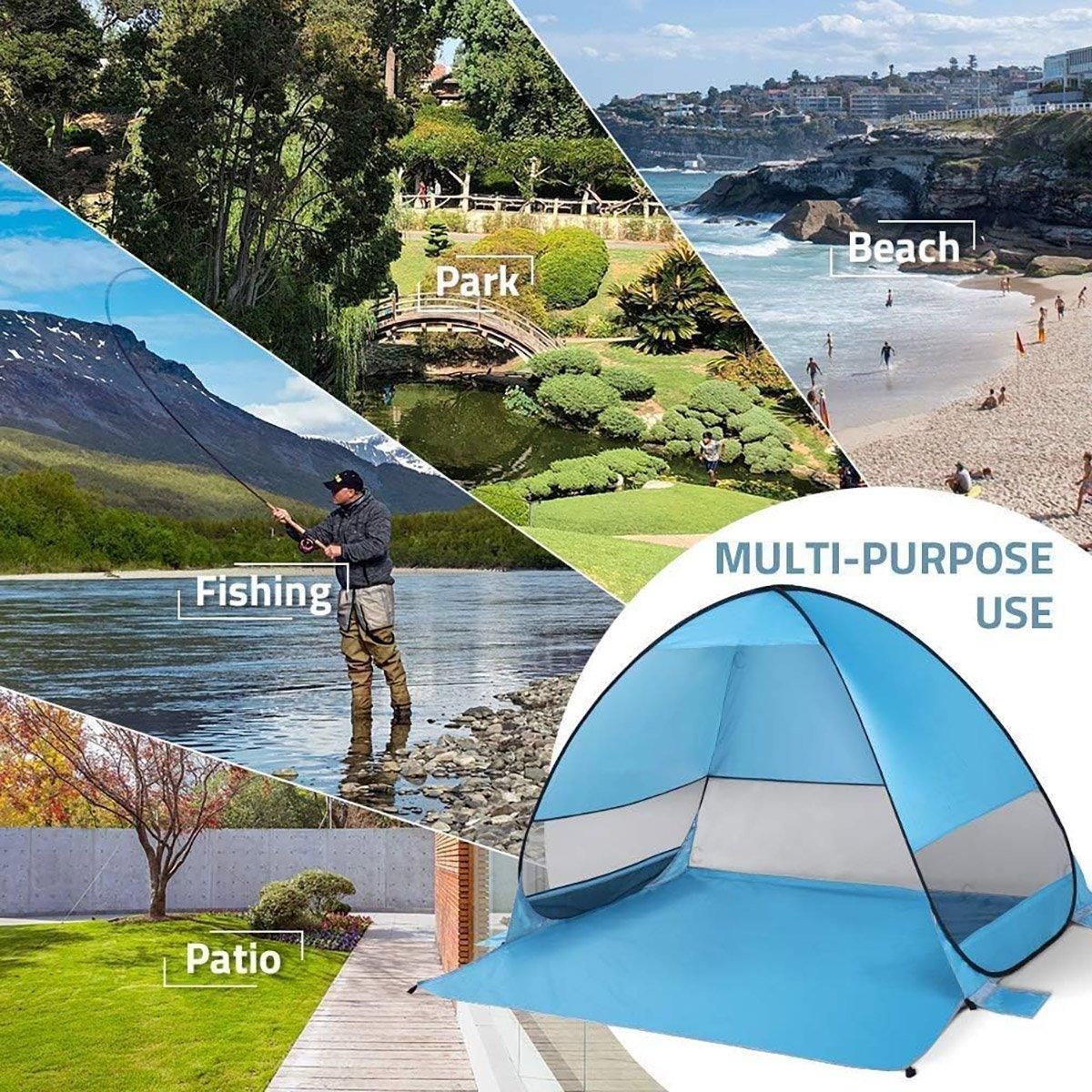 Automatic Pop Up Beach Tent UV Protection Portable Sunshade Shelter Outdoor