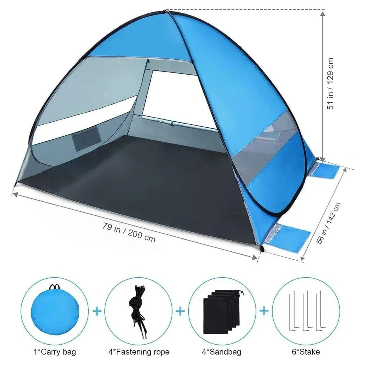 Automatic Pop Up Beach Tent UV Protection Portable Sunshade Shelter Outdoor