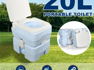 20L Portable Toilet Camping Toilet for Hiking RV Trips Emergency Potty Seat