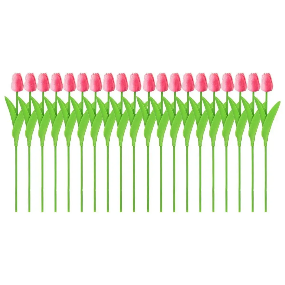 20PCS Real Touch Artificial Tulip Bouquet Fake Flowers for Home Wedding Decor