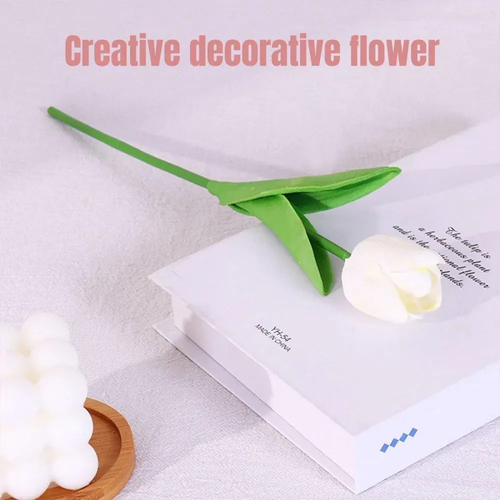 20PCS Real Touch Artificial Tulip Bouquet Fake Flowers for Home Wedding Decor