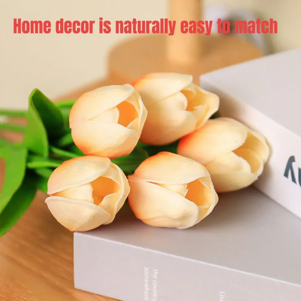 20PCS Real Touch Artificial Tulip Bouquet Fake Flowers for Home Wedding Decor
