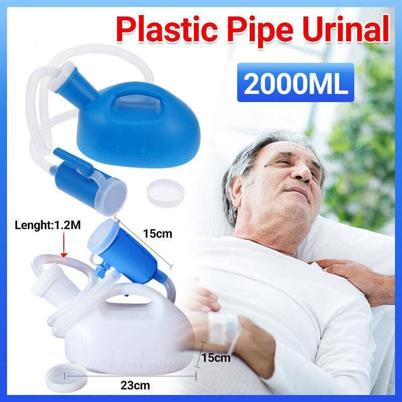 2000ml Portable Male Urinal Bottle w/ 1.2m Tube for Car Camping Travel Outdoor