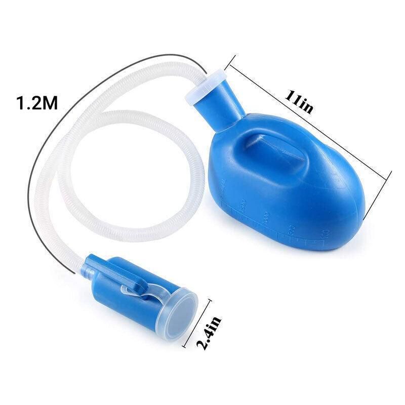 2000ml Portable Male Urinal Bottle w/ 1.2m Tube for Car Camping Travel Outdoor