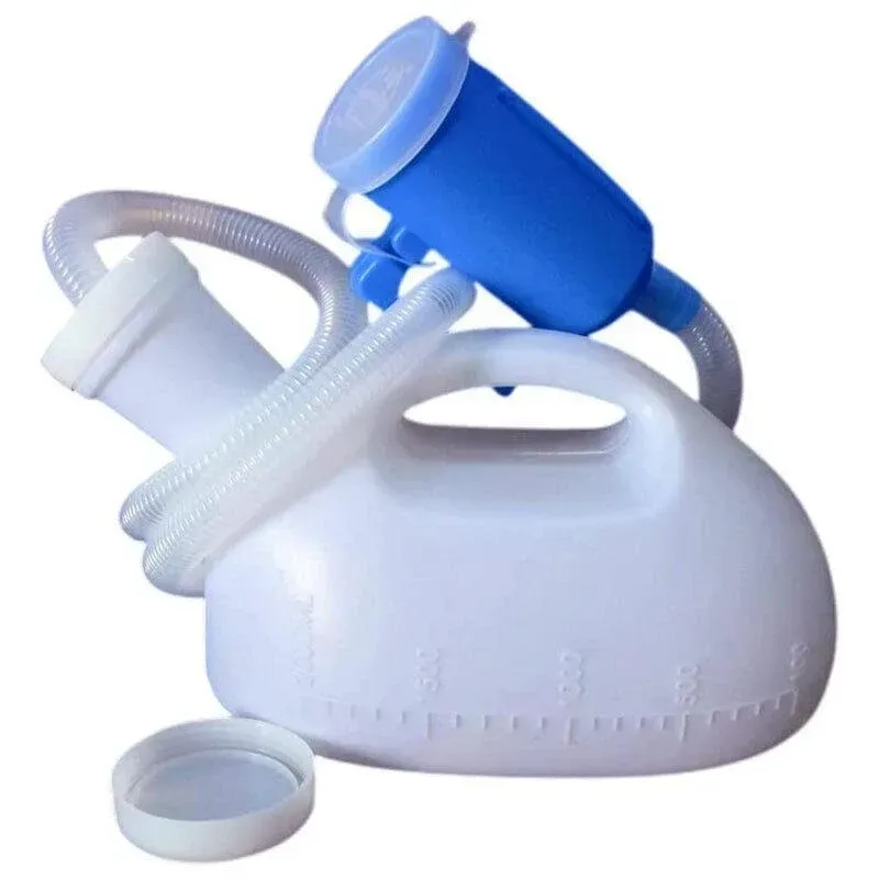 2000ml Portable Male Urinal Bottle w/ 1.2m Tube for Car Camping Travel Outdoor