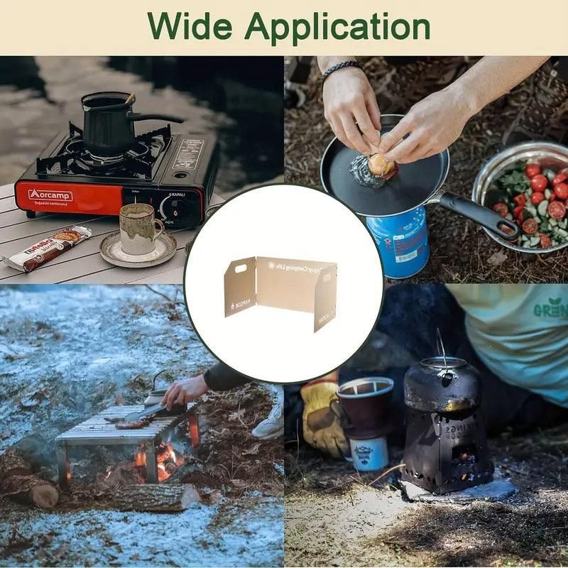 Outdoor Camping Tri Fold Board Portable Folding Windproof Windshield Protector