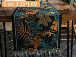 Floral Tablecloth for Coffee Table Banana Leaf Pattern Dining Table Cover Decor