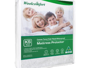 Woolcomfort Cotton Terry Fully Fitted Waterproof Mattress Protector King Single