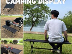 Folding Double Camping Stool Black
