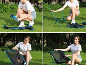 Premium Foldable Camping Chair Blue