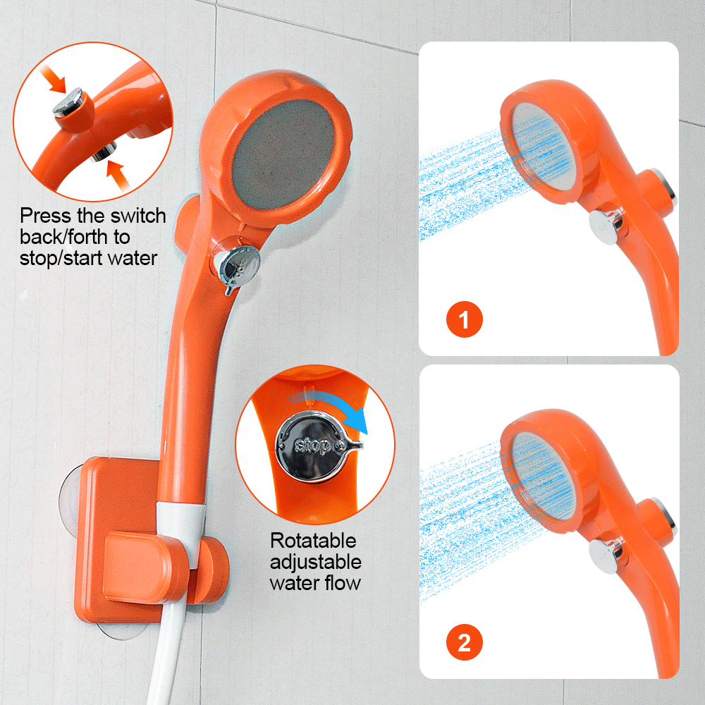 Portable Camping Shower IPX7 Waterproof Outdoor Shower Water Pump w