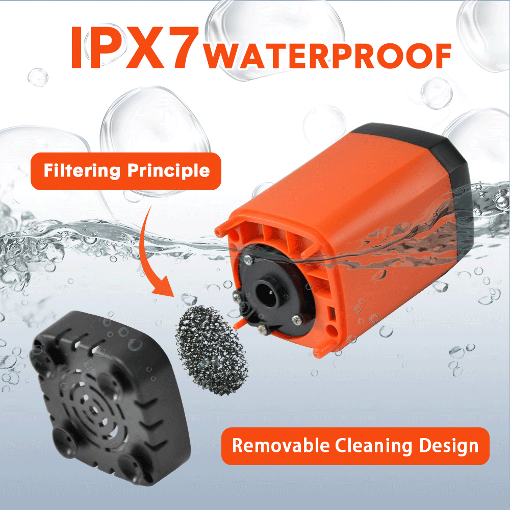 Portable Camping Shower IPX7 Waterproof Outdoor Shower Water Pump w