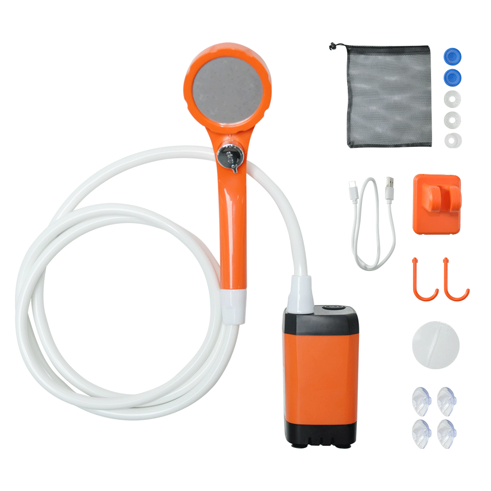 Portable Camping Shower IPX7 Waterproof Outdoor Shower Water Pump w