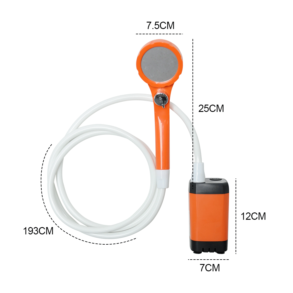 Portable Camping Shower IPX7 Waterproof Outdoor Shower Water Pump w