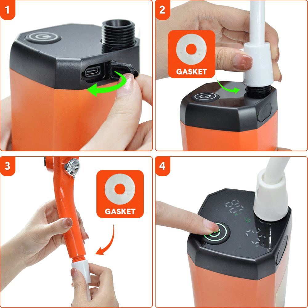 Portable Camping Shower IPX7 Waterproof Outdoor Shower Water Pump w