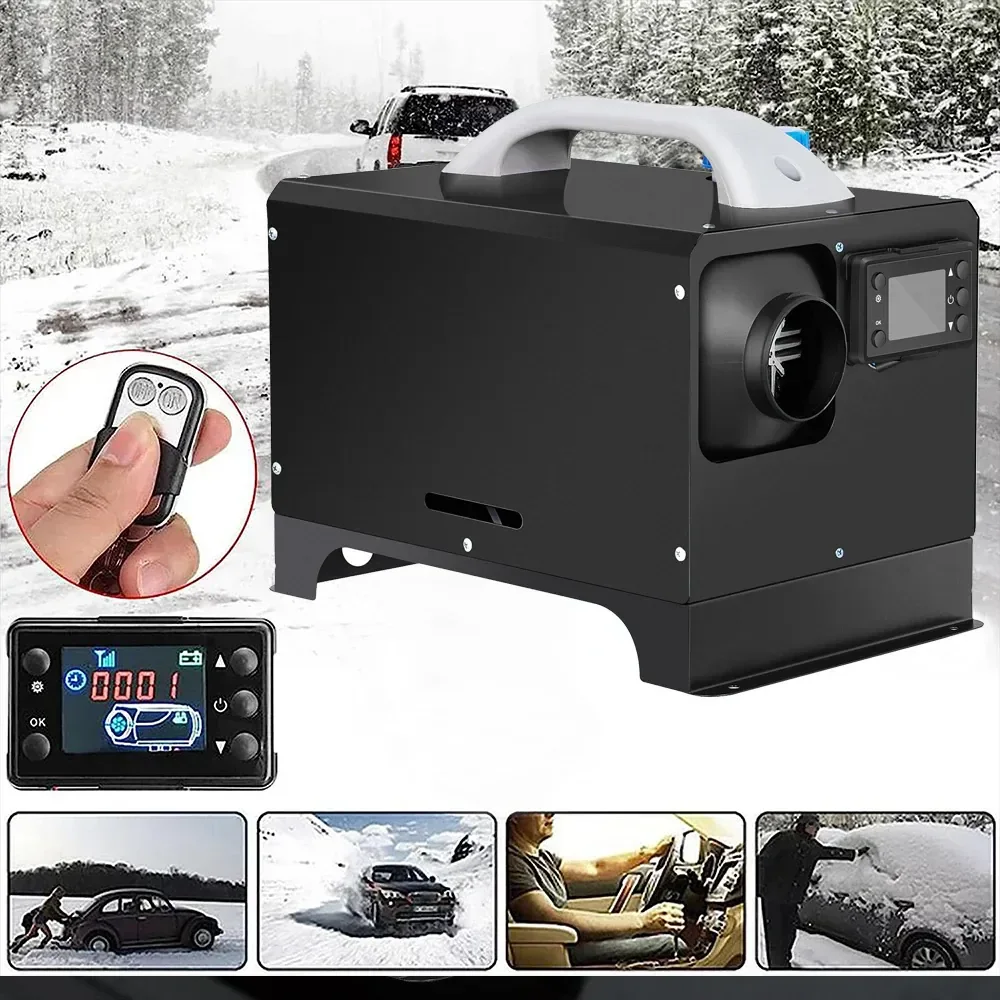 Diesel Air Heater 12V 8KW Tank Portable Heater Thermostat w/ Remote Control &
