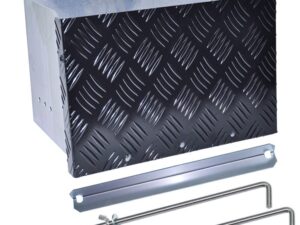 Battery Box Set Sturdy Galvanized Trailer Caravan Boat Spare Part w/ Lid & Hole