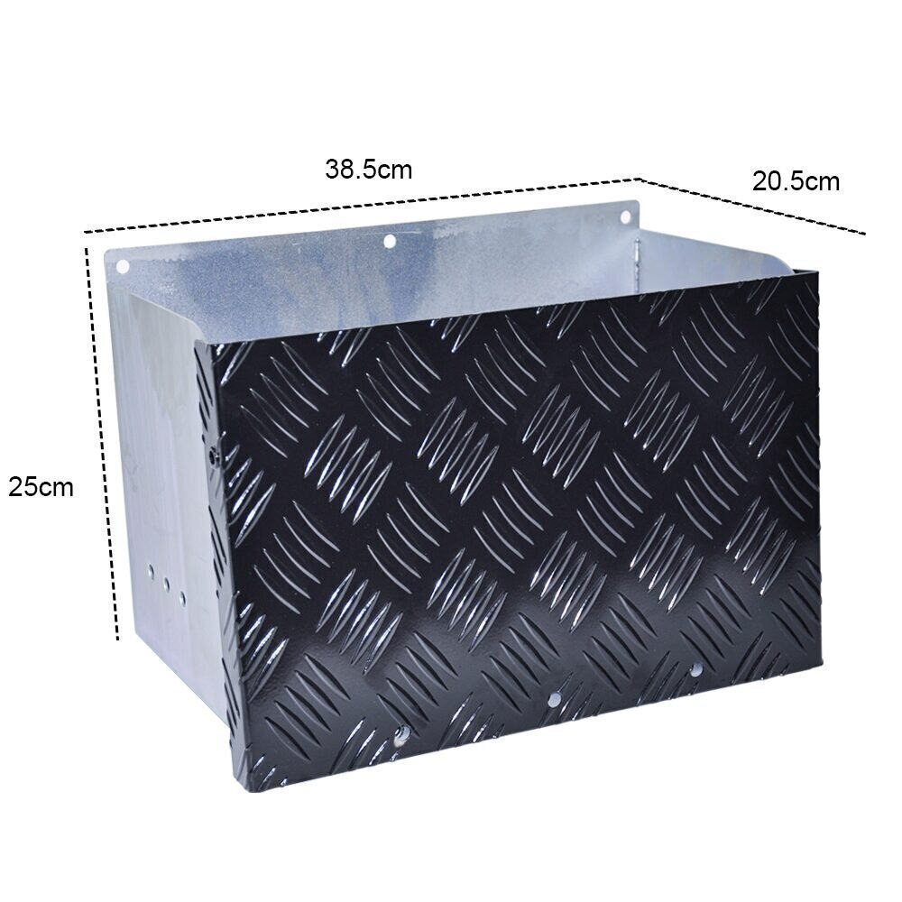 Battery Box Set Sturdy Galvanized Trailer Caravan Boat Spare Part w/ Lid & Hole