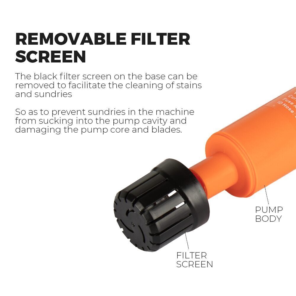 SEAFLO Submersible Inline Pump 12V 280GPH Transfer Pump Water Resistant High